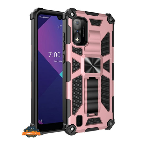 For Samsung Galaxy A71 5G Hybrid Cases Built in Magnetic Kickstand, Military Grade Bumper Heavy Duty Dual Layers Rugged Protective Rose Gold Phone Case Cover