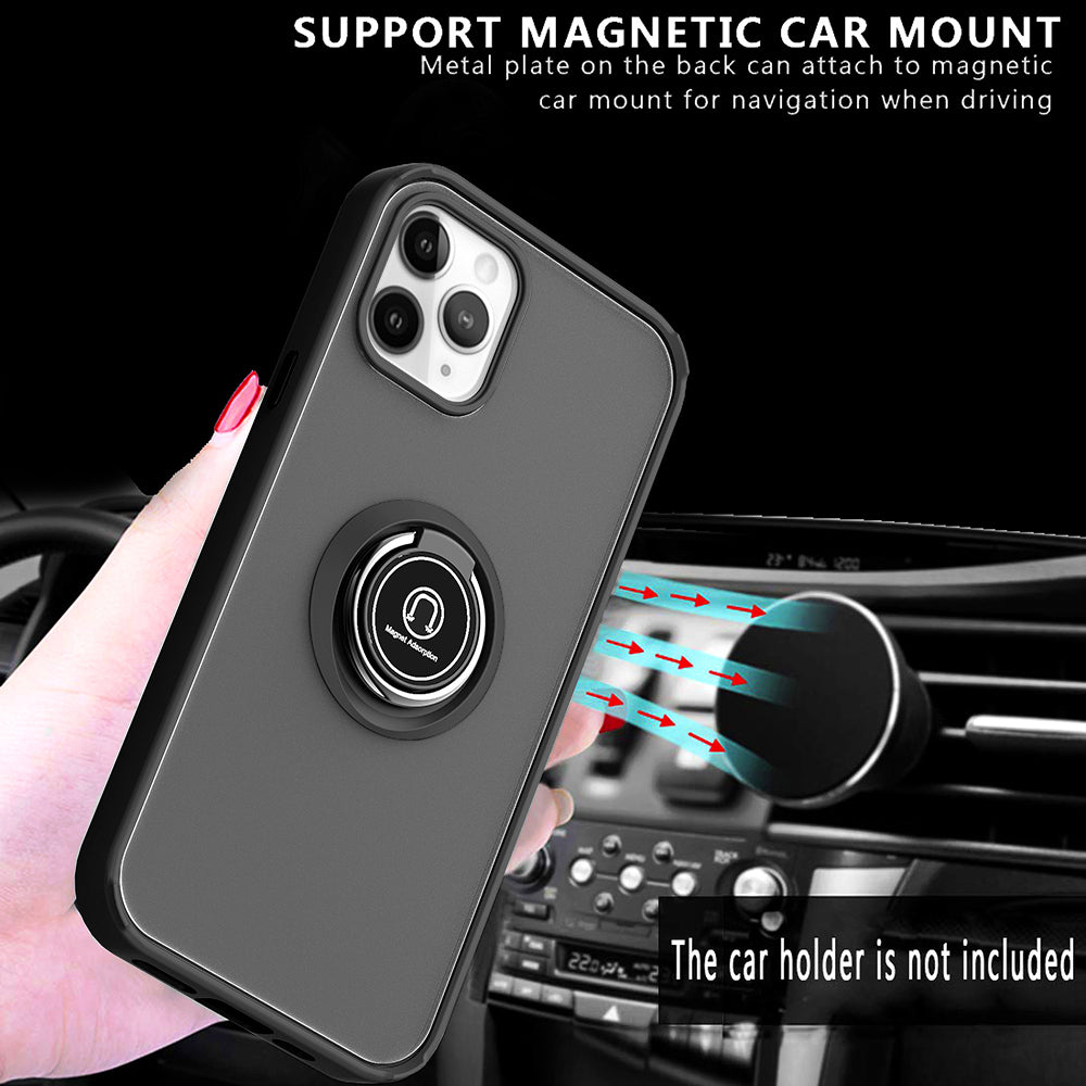 For Apple iPhone 13 /Pro Max Mini Hybrid Frosted Protector Magnetic Ring Holder Stand Kickstand Heavy Duty Rugged Bumper  Phone Case Cover