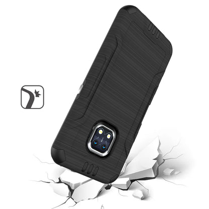 For Nokia XR20 Hybrid Dual Layer Slim Defender Armor Tuff Metallic Brush Texture Finishing Shockproof Hard PC + TPU Rubber  Phone Case Cover