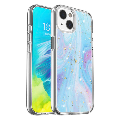 For Apple iPhone 14 /Plus Pro Max Fashion Marble Galaxy Design Pattern Bling Sparkle Hybrid Shockproof Rubber  Phone Case Cover