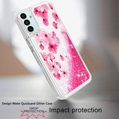 For Motorola Moto G Stylus 5G 2022 Quicksand Water Flowing Liquid Floating Glitter Bling Flower Fashion TPU Hybrid  Phone Case Cover