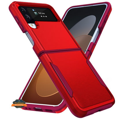 For Samsung Galaxy Z Flip 4 5G Hybrid Bumper Rugged Dual Layer Hard PC TPU Heavy-Duty Military-Grade Rubber Protective  Phone Case Cover