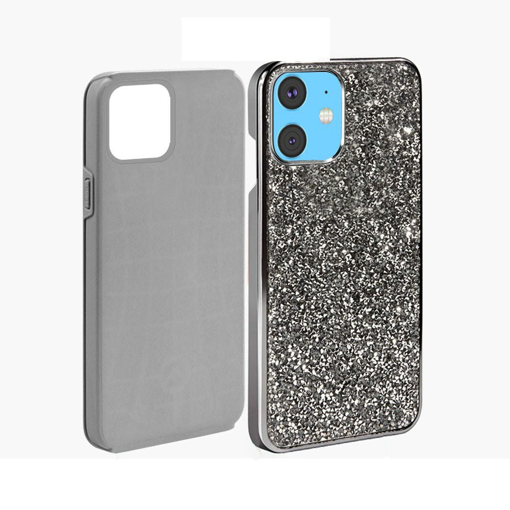 For Apple iPhone 12 /Pro Max Mini Bling Rhinestone Diamond Shiny Glitter Hybrid Dual Layer Rugged Shell Hard PC TPU Rubber  Phone Case Cover