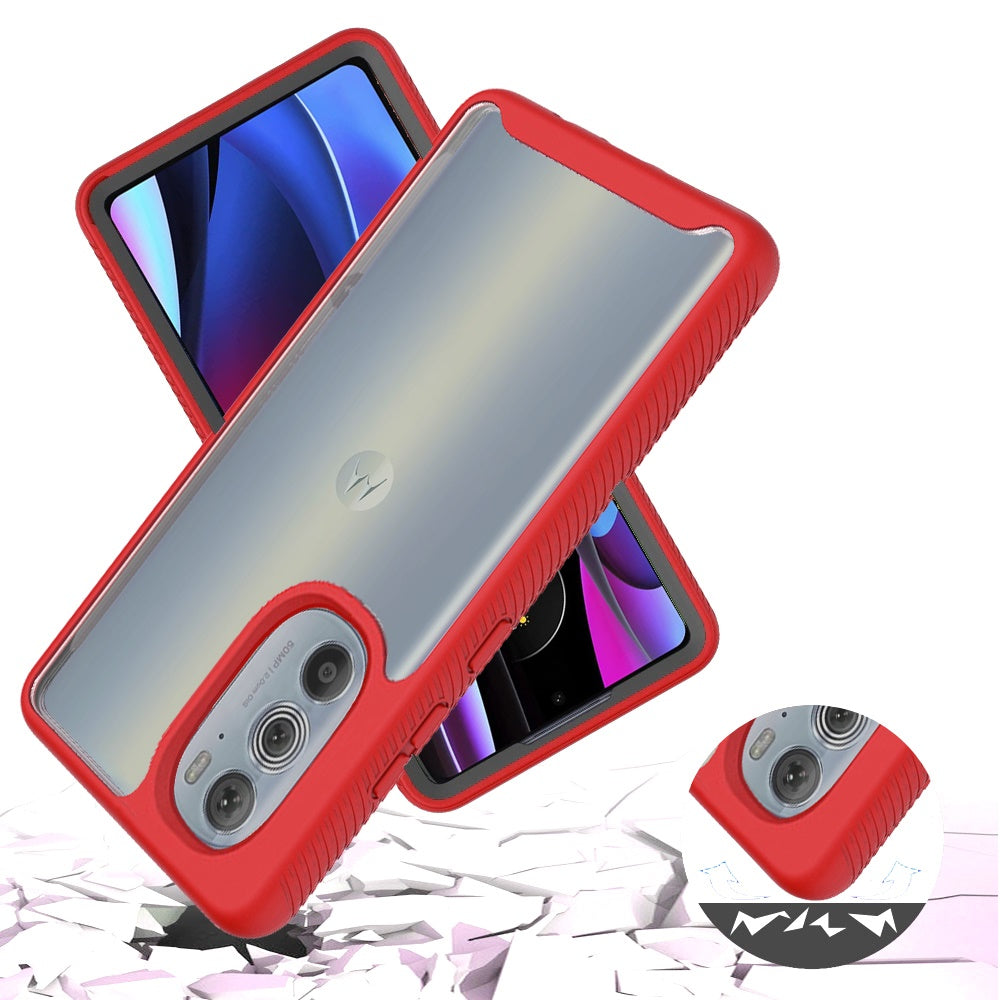 For Motorola Edge+ 2022 /Edge Plus Clear Dual Layer Tuff Rugged Bumper Frame Heavy Duty Hybrid Shockproof Rubber TPU  Phone Case Cover