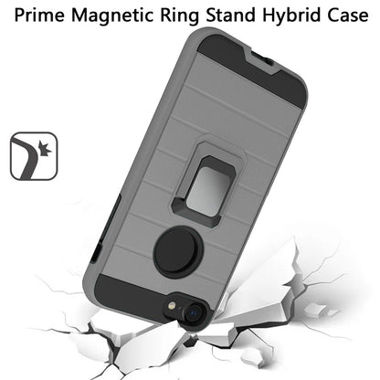 For Apple iPhone SE 2022 /SE 2020/8/7 Magnetic Ring Holder Rubber Hybrid Kickstand Texture Rugged Armor Heavy Duty  Phone Case Cover