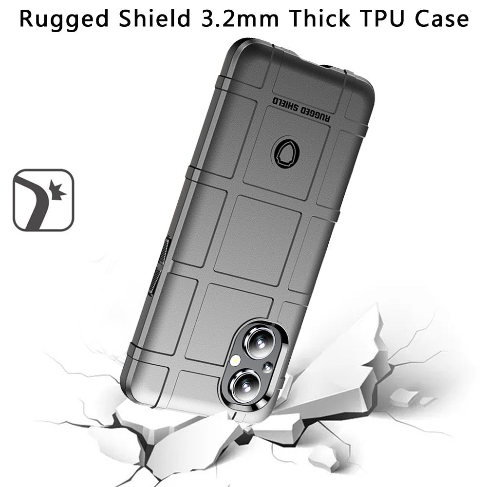 For OnePlus Nord N20 5G Rugged Shield Hybrid TPU Thick Solid Rough Armor Tactical Matte Grip Silicone Texture Protective  Phone Case Cover