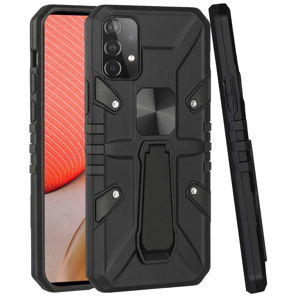 For Samsung Galaxy A71 5G Armor Kickstand Case Hybrid Heavy Duty Silicone Bumper with Magnetic Function Shockproof Hard  Phone Case Cover