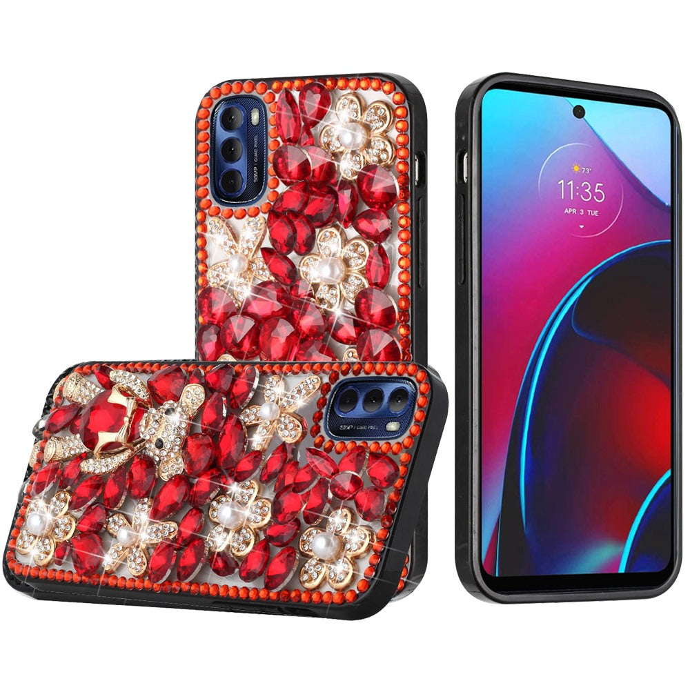 For Motorola Moto G Stylus 2022 4G Bling Clear Crystal 3D Full Diamonds Luxury Sparkle Rhinestone Hybrid  Phone Case Cover