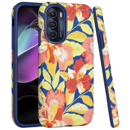 For Motorola Moto G 5G 2022 Bliss Floral Stylish Design Hybrid Rubber TPU Hard Shockproof Armor Slim  Phone Case Cover
