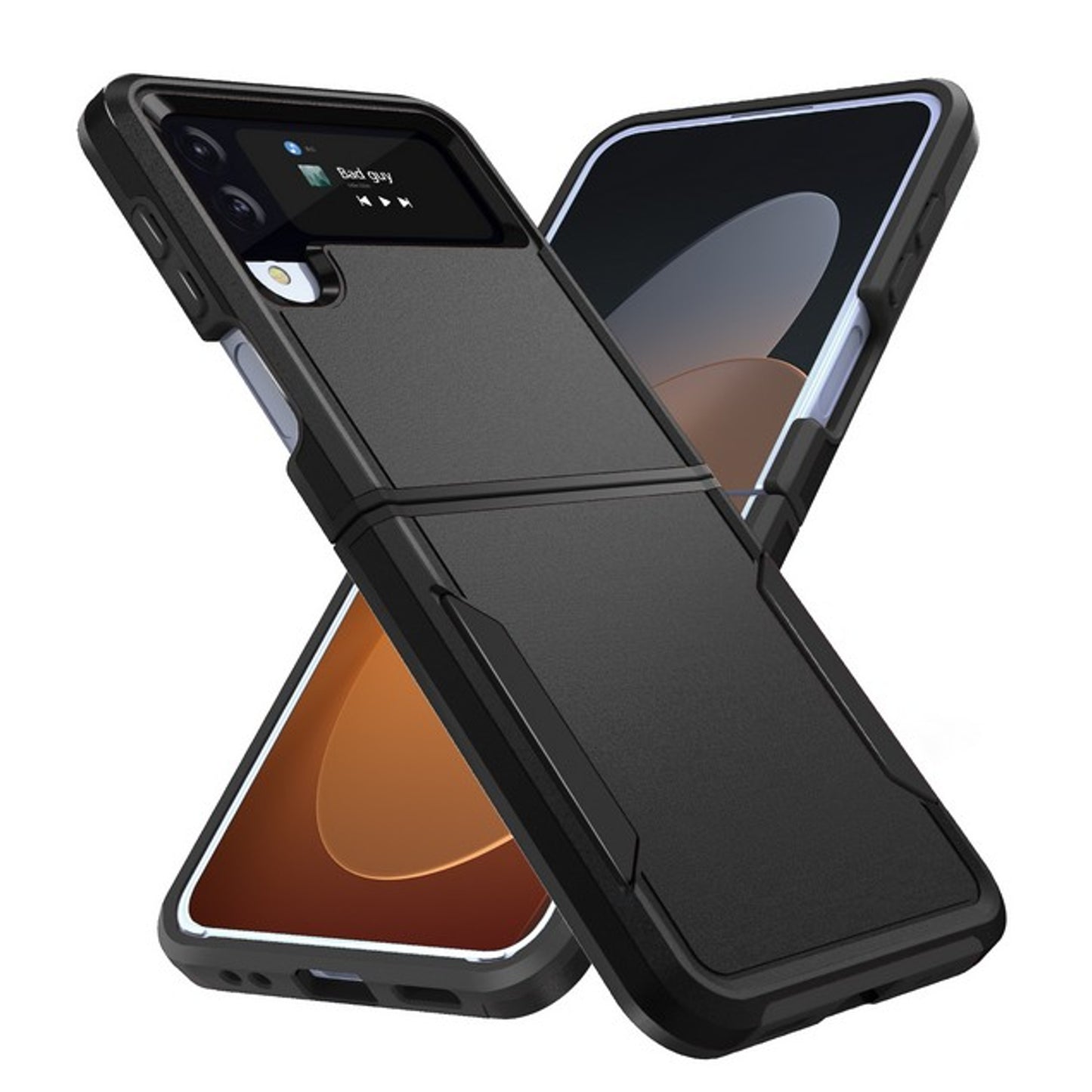 For Samsung Galaxy Z Flip 4 5G Hybrid Bumper Rugged Dual Layer Hard PC TPU Heavy-Duty Military-Grade Rubber Protective  Phone Case Cover