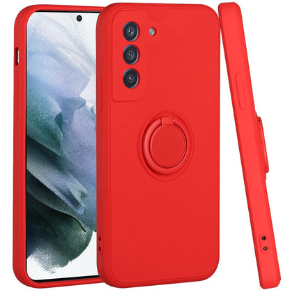 For Samsung Galaxy S22 Slim Silicone Soft Rubber Hybrid with Ultra-Thick Ring Magnetic Stand Holder Car Mount Supported Hard Protective  Phone Case Cover