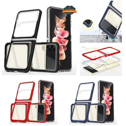 For Samsung Galaxy Z Flip 3 5G Clear Crystal Transparent Shock Absorption Hybrid Slim Hard PC Anti-Scratch Shell Protective  Phone Case Cover