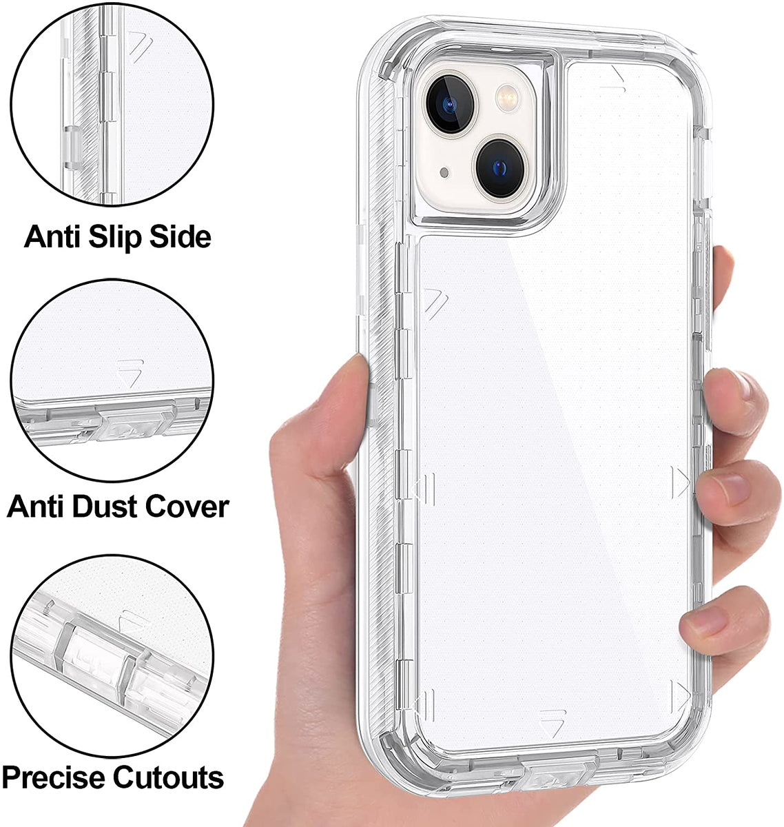 For Boost Mobile Celero 5G Transparent 3 Layer Heavy Duty Rugged Full Body Shockproof Hybrid Hard PC + TPU Bumper Protective  Phone Case Cover