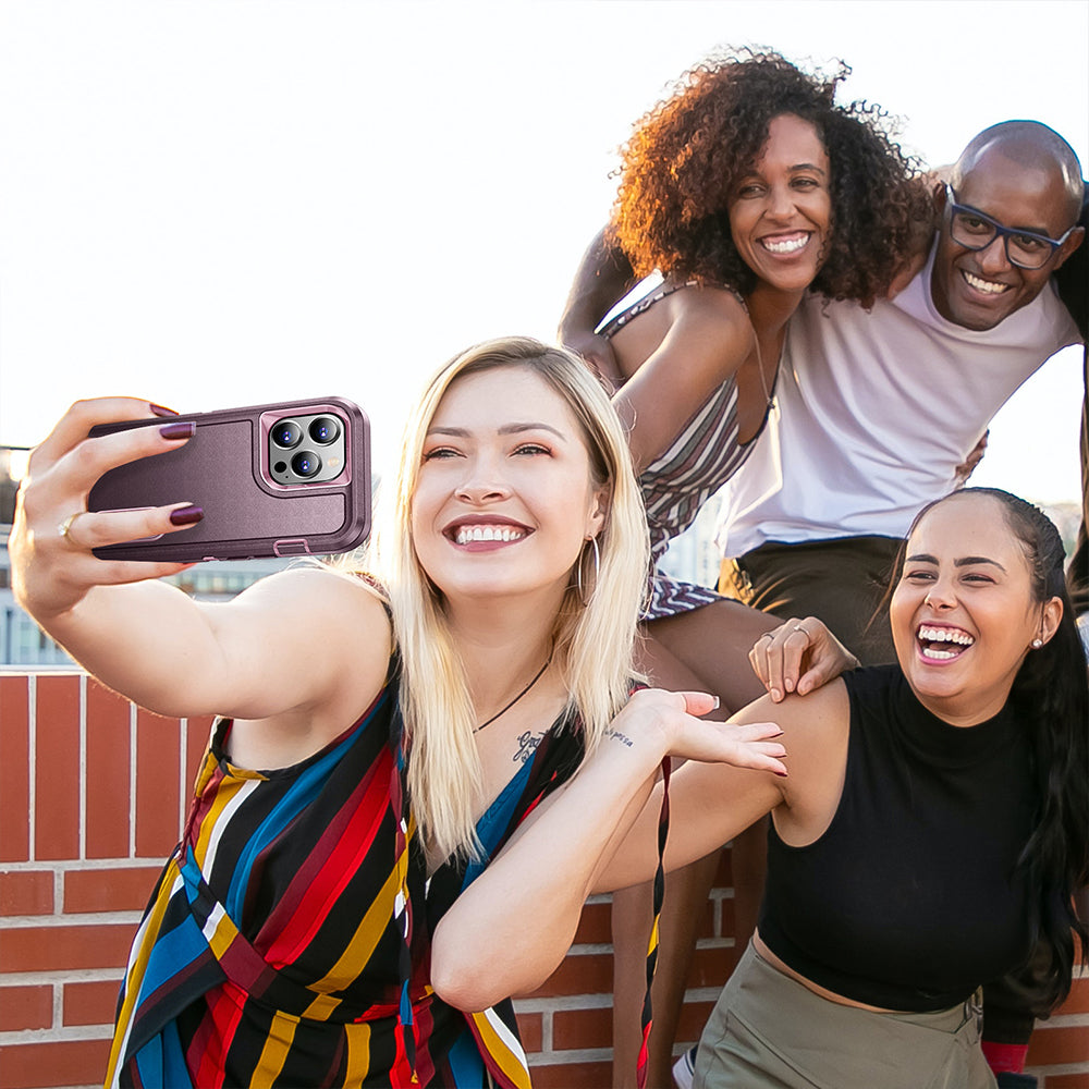 For Apple iPhone 14 /Plus Pro Max Hybrid Protective Hybrid Armor 3 in 1 Shockproof with Kickstand Heavy Duty Rugged  Phone Case Cover