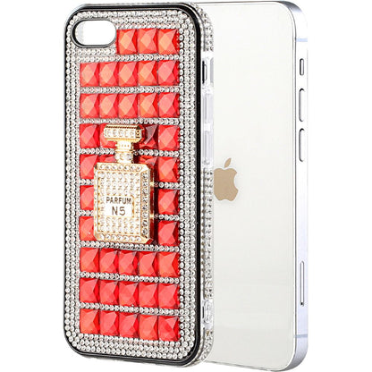 For Apple iPhone SE 2022 /SE 2020/8/7 Fashion Luxury 3D Bling Diamonds Rhinestone Jeweled Ornament Crystal Hybrid Hard  Phone Case Cover