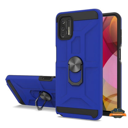 For OnePlus Nord N200 5G Hybrid with Ring Stand [360° Rotatable Ring Holder Magnetic Kickstand] Armor Shockproof TPU  Phone Case Cover