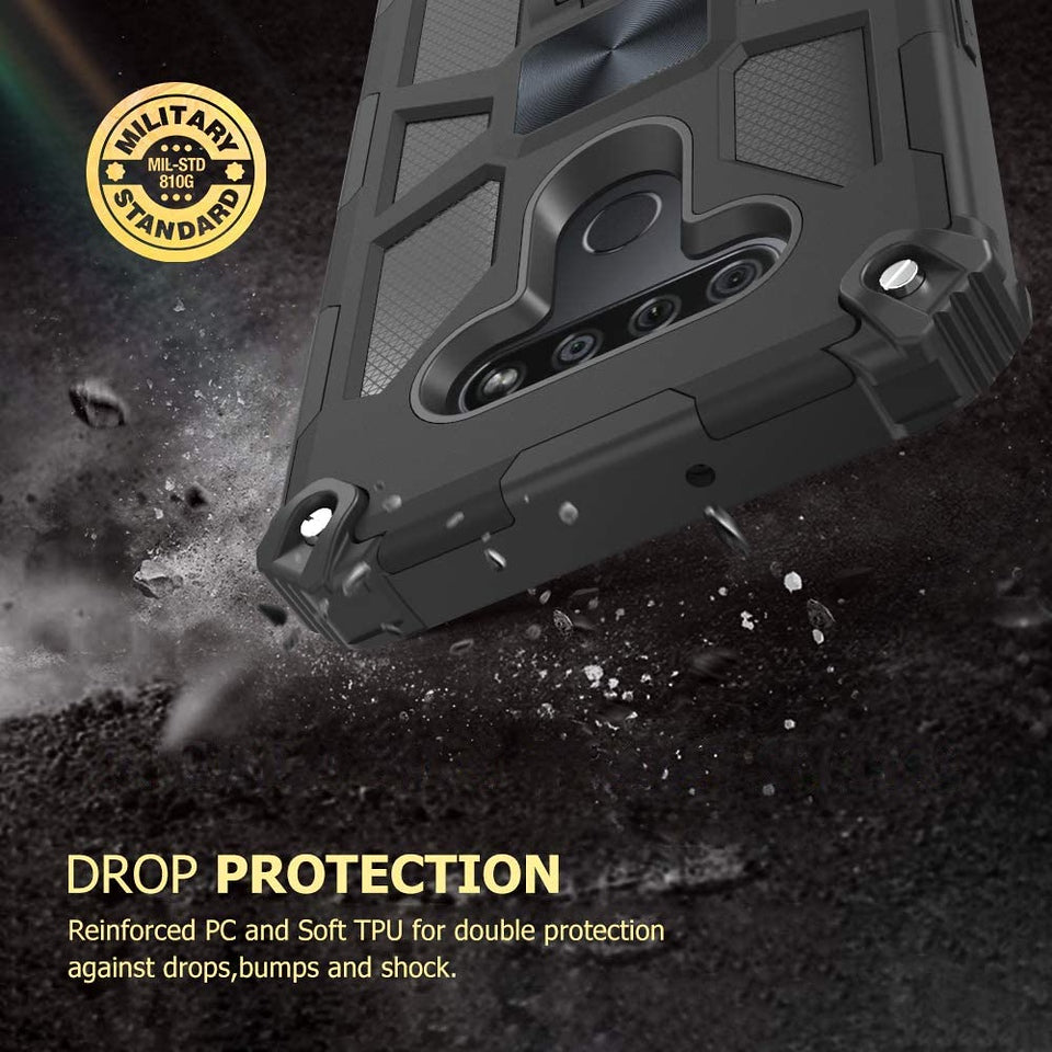 For Wiko Ride 3 Full-Body Hybrid [Military-Grade Protective] Defender Heavy Duty with Hidden Kickstand Stand Support Magnetic Car Mount  Phone Case Cover