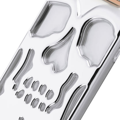 For Samsung Galaxy S10 5G (6.7") Hybrid Dual Layer Skull Skeleton Hard PC Shockproof TPU Rugged Plating Silver Clear Phone Case Cover