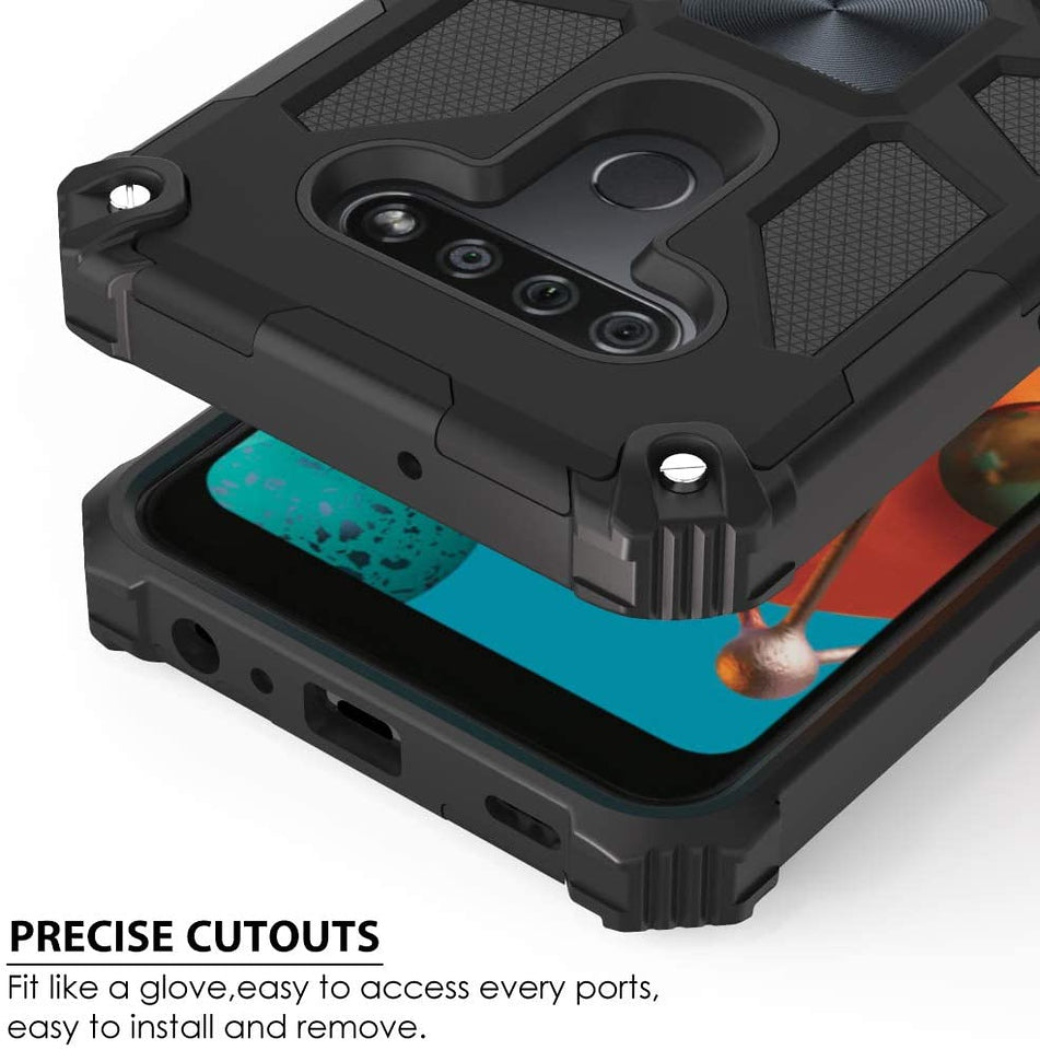 For Wiko Ride 3 Full-Body Hybrid [Military-Grade Protective] Defender Heavy Duty with Hidden Kickstand Stand Support Magnetic Car Mount  Phone Case Cover