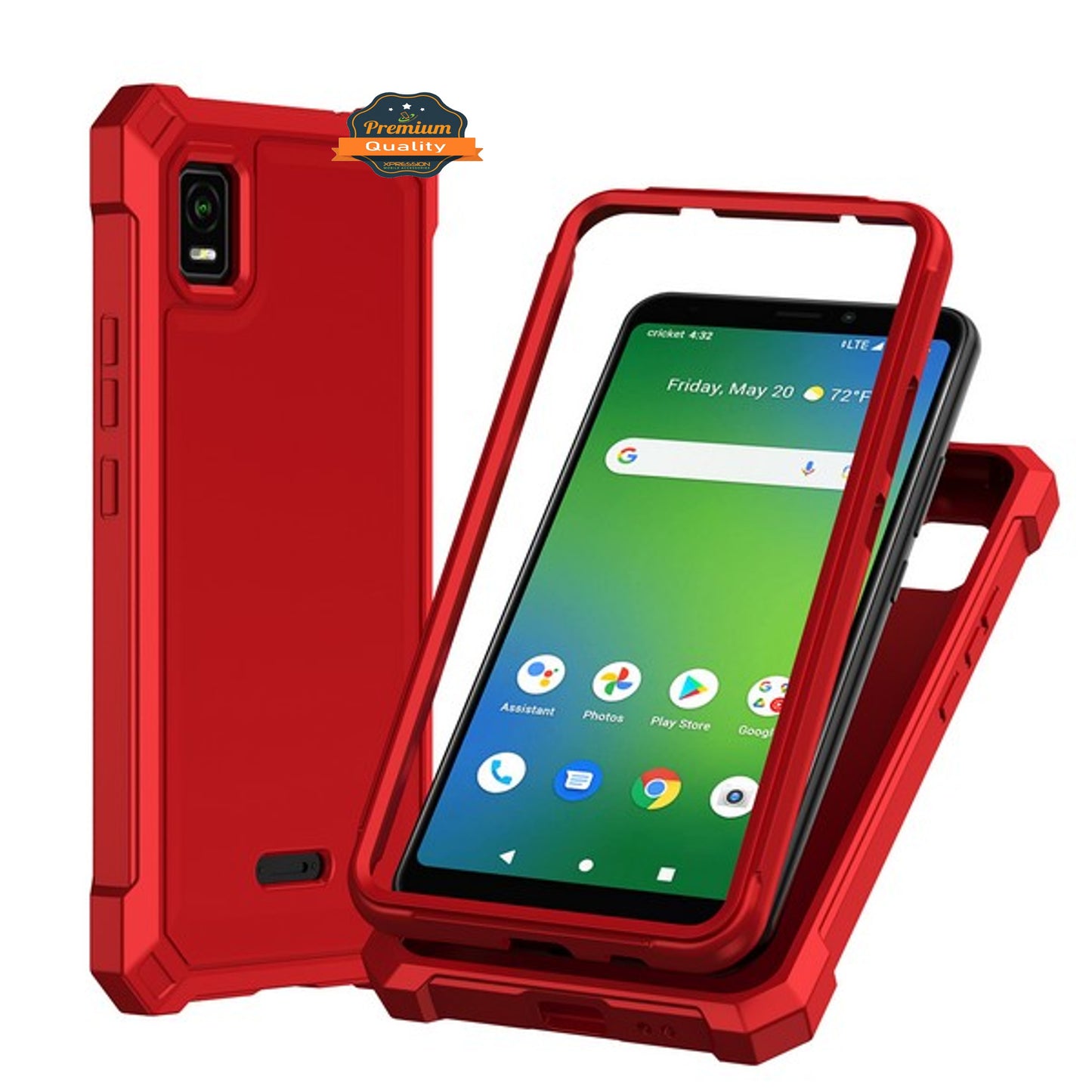 For Cricket Vision Plus 2022 Hybrid 2in1 Front Bumper Frame Cover Square Edge Shockproof Soft TPU + Hard PC Anti-Slip  Phone Case Cover