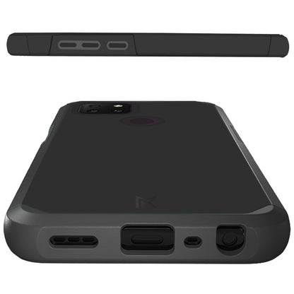 For T-Mobile Revvl 5G Ultra Slim Corner Protection Shock Absorption Hybrid Dual Layer Hard PC + TPU Rubber Armor Defender Black Phone Case Cover