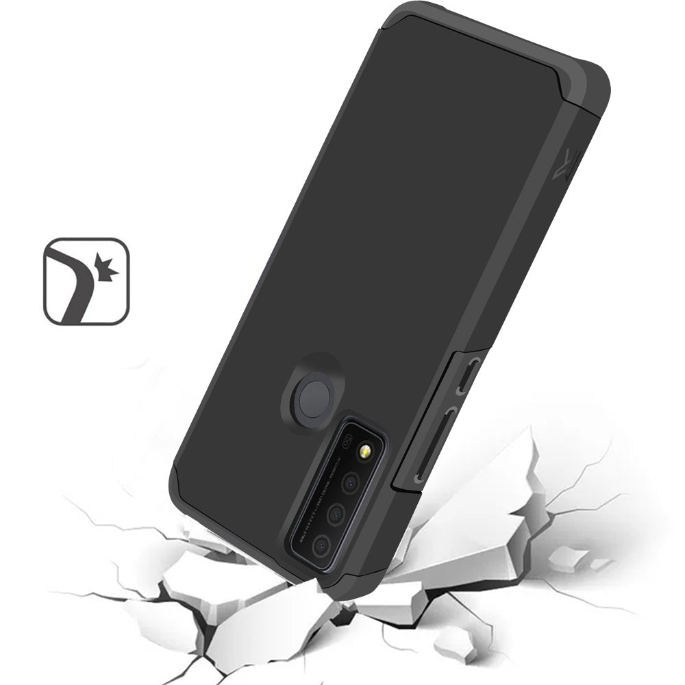 For TCL 30 XE 5G Ultra Slim Corner Protection Shock Absorption Tuff Hybrid Dual Layer Hard PC and TPU Rubber Armor Defender  Phone Case Cover