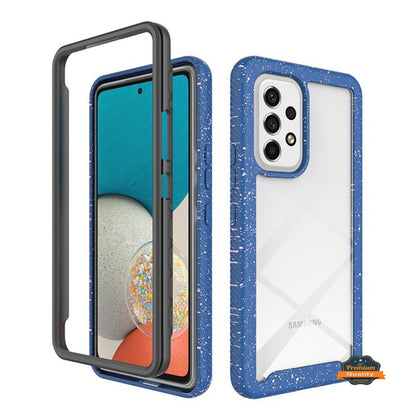 For Samsung Galaxy A53 5G Full Body Armor Slim Hybrid Double Layer Hard PC + TPU Transparent Back Rugged Shockproof  Phone Case Cover