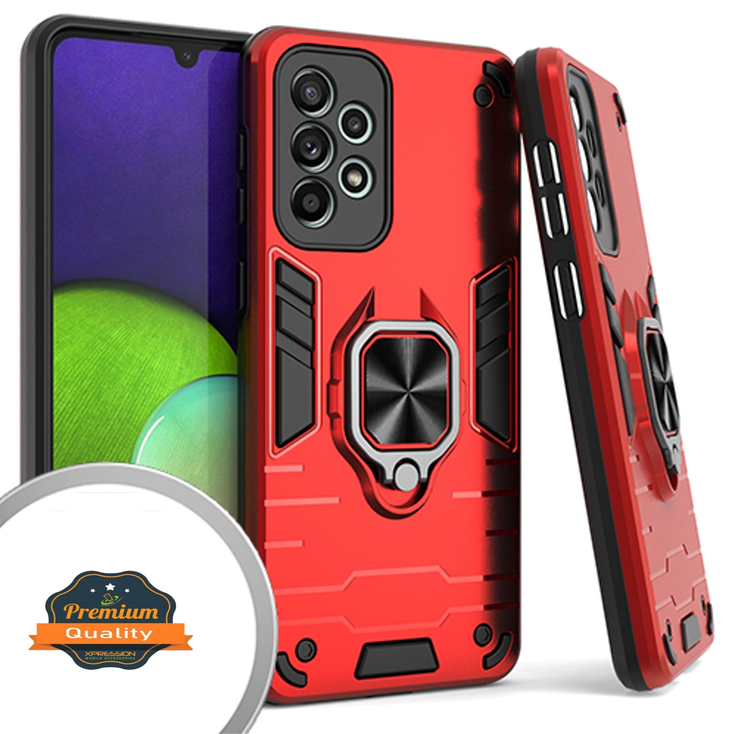 For Samsung Galaxy A33 5G Military Grade Protection Heavy Duty Armor Shockproof with 360 Ring Kickstand Stand Holder  Phone Case Cover