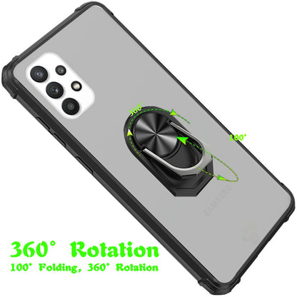 For Apple iPhone 13 Mini (5.4") Clear Silicone Shockproof Tuff Hybrid Protection Cover Transparent TPU with Magnetic Ring Kickstand  Phone Case Cover