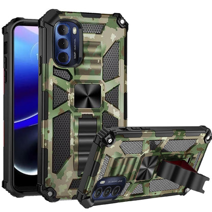 For Motorola Moto G Stylus 5G 2022 Heavy Duty Hybrid Camouflage [Military Grade] Rugged Fit Magnetic Car Mount Stand  Phone Case Cover