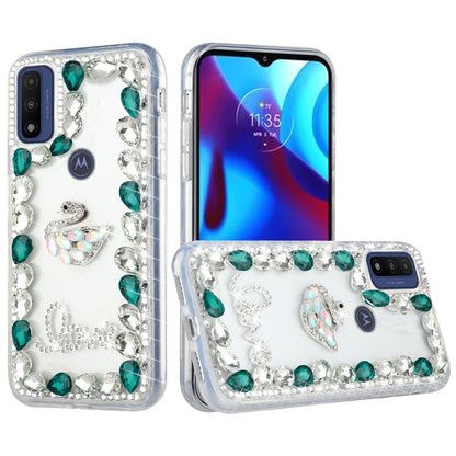 For Motorola Moto G Power 2022 Bling Clear Crystal 3D Full Diamonds Luxury Sparkle Transparent Rhinestone Hybrid Bumper  Phone Case Cover