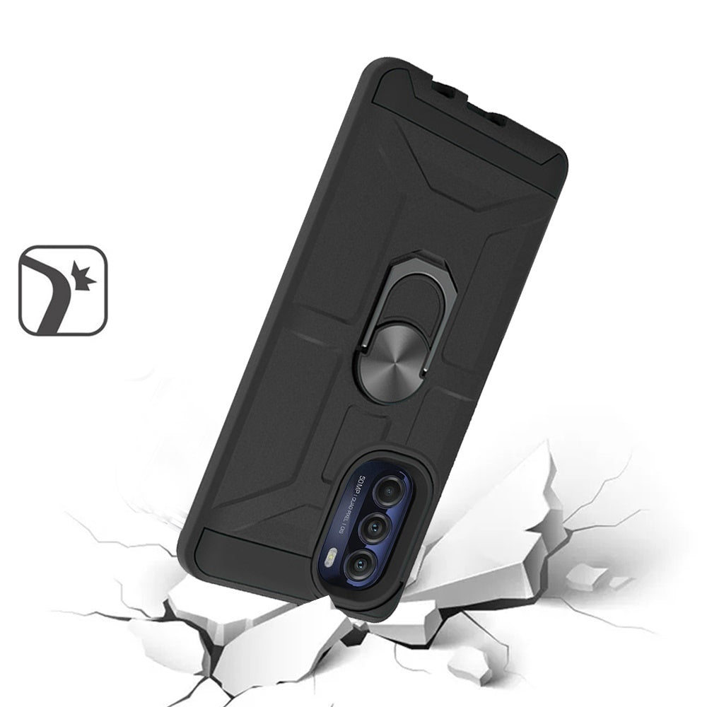 For Motorola Moto G 5G 2022 Hybrid Cases with Stand Kickstand Ring Holder [360° Rotating] Armor Fit Magnetic Car Mount  Phone Case Cover
