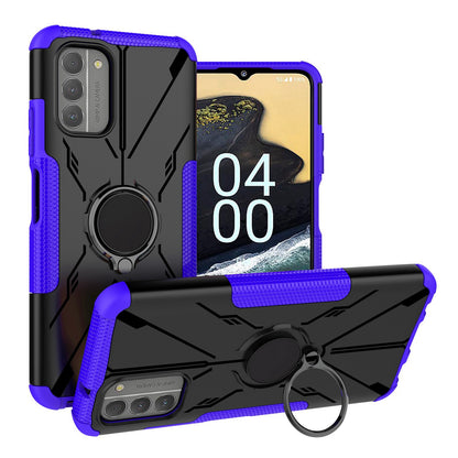For Nokia G100 4G Hybrid 2in1 Rugged Hard TPU Shock-Absorbing with Magnetic Rotatable Ring Kickstand  Phone Case Cover