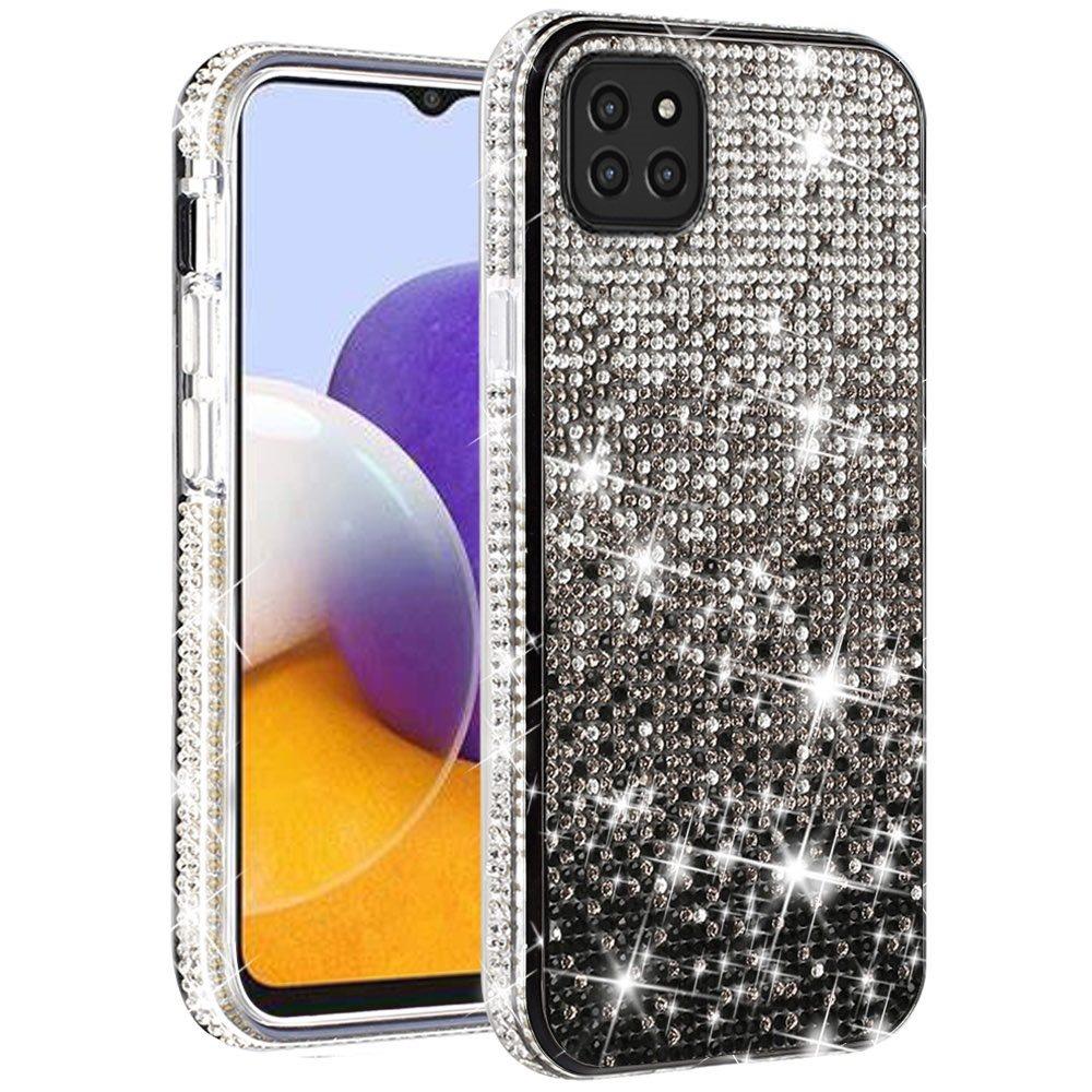 For Samsung Galaxy A22 5G Glitter Bling Ultra Thin TPU Sparkle Diamond Rhinestone Shiny Full Cover Crystal Stones Back  Phone Case Cover