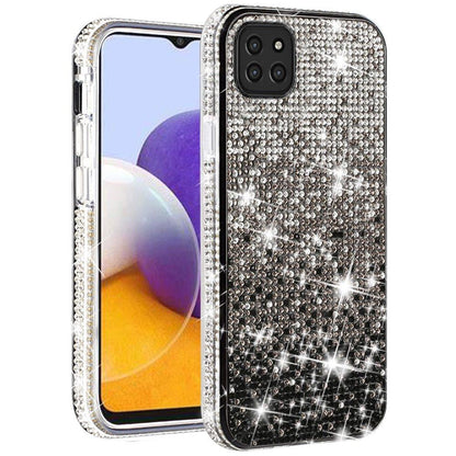 For Samsung Galaxy A22 5G Glitter Bling Ultra Thin TPU Sparkle Diamond Rhinestone Shiny Full Cover Crystal Stones Back  Phone Case Cover