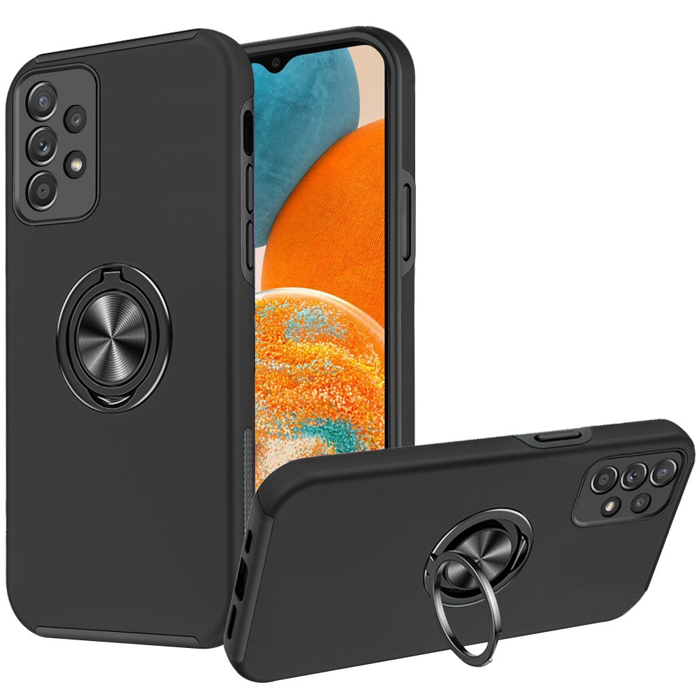 For Samsung Galaxy A23 5G Slim Hybrid 360 Degree Rotatable Metal Invisible Ring Stand Holder Fit Magnetic Car Mount  Phone Case Cover