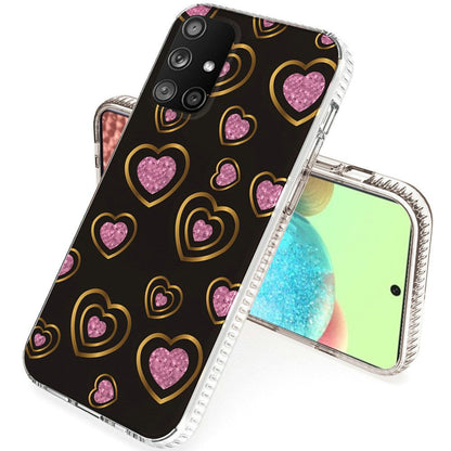 For Samsung Galaxy A71 5G Hybrid Design Graphic Fashion Colorful Sparkle Pattern Silicone Skin TPU Hard PC Armor Ultra Slim  Phone Case Cover