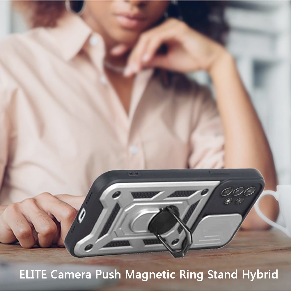 For Samsung Galaxy A53 5G Hybrid Cases with Camera Lens Cover and Ring Holder Kickstand Rugged Dual Layer Heavy Duty  Phone Case Cover