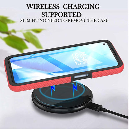 For TCL Stylus 5G Full Body Frame Armor Slim Hybrid Double Layer Hard PC + TPU Transparent Back Rugged Shockproof Clear / Pink Phone Case Cover