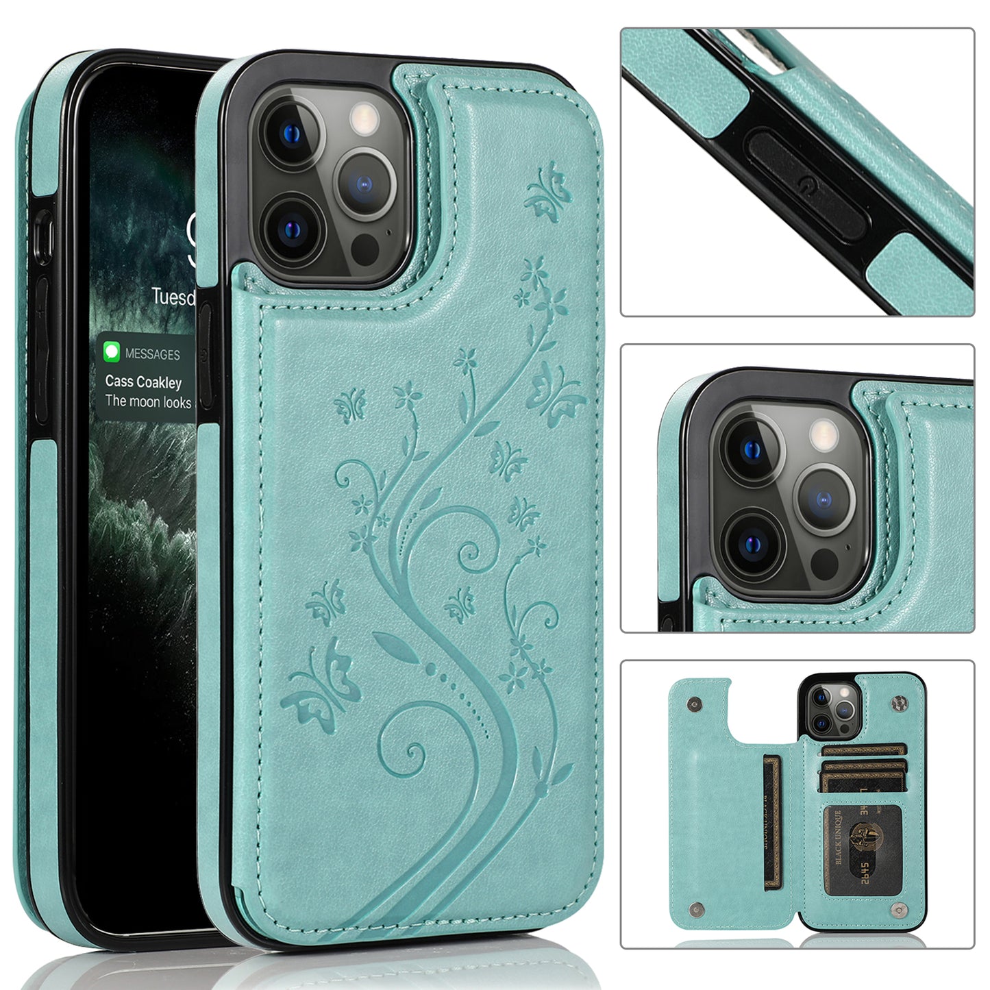 For Apple iPhone 11 Pro Max Wallet PU Leather [Two Magnetic Clasp] [Card Slots] Stand Durable Back Storage Flip  Phone Case Cover