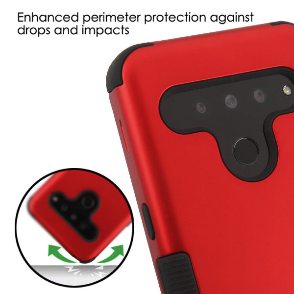 For LG V50 Thinq Hybrid Dual Layer Hard PC Cases Shockproof TPU Rugged Bumper  Phone Case Cover