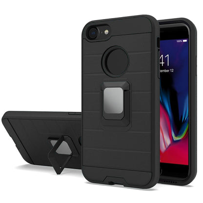 For Apple iPhone SE 2022 /SE 2020/8/7 Magnetic Ring Holder Rubber Hybrid Kickstand Texture Rugged Armor Heavy Duty  Phone Case Cover