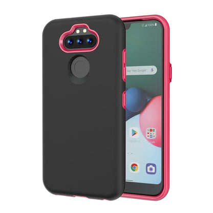 For LG K31 /Aristo 5/Fortune 3/Tribute Monarch / Phoenix 5 Dual Layer Hybrid Armor Rubber TPU Hard PC Shockproof Slim Black / Red Phone Case Cover