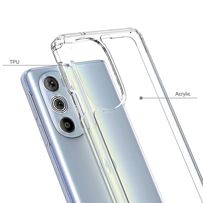 For Motorola Edge+ 2022 /Edge Plus Hybrid Slim Crystal Clear Transparent Shock-Absorption Bumper TPU Hard PC Back Frame  Phone Case Cover