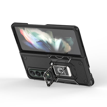 For Samsung Galaxy Z Fold 4 5G Hybrid Cases with Magnetic Ring Holder Kickstand Heavy Duty Rugged Silicone Shockproof  Phone Case Cover