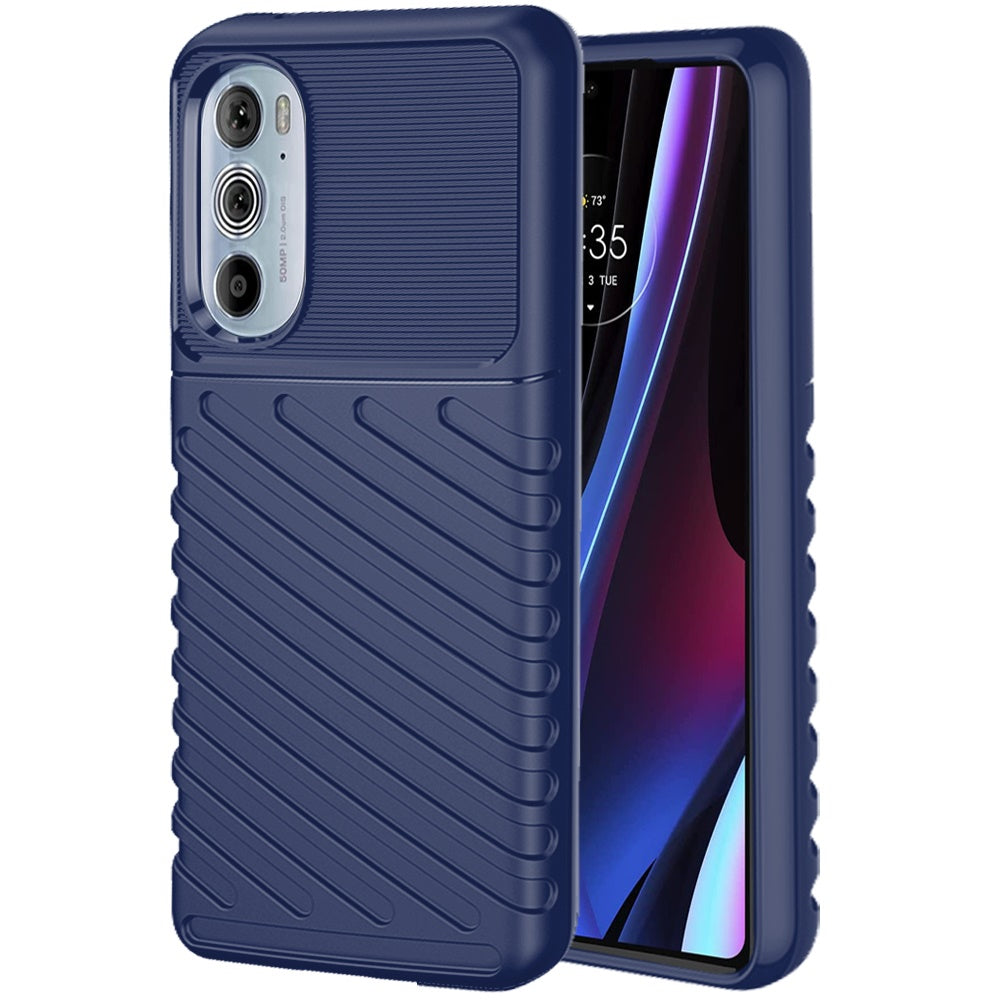 For Motorola Edge+ 2022 /Edge Plus Rugged Hybrid Hard PC Silicone Gel TPU Bumper Texture Shockproof Anti Slip Protective Stylish  Phone Case Cover