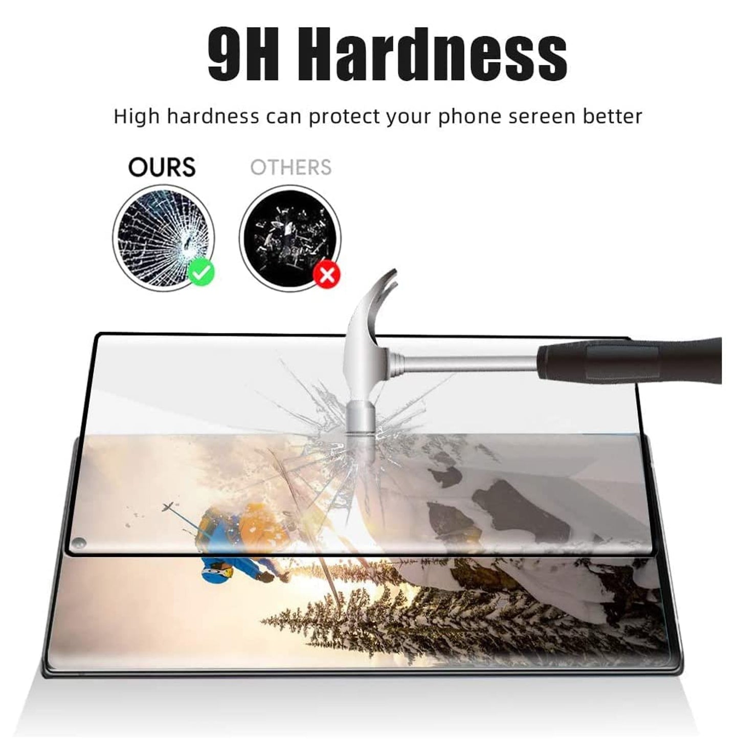 For Samsung Galaxy S22 Ultra Screen Protector Curve 3D Full Coverage 9H Hardness Tempered Glass Protector Shield 9H Bubble-Free Clear Screen Protector