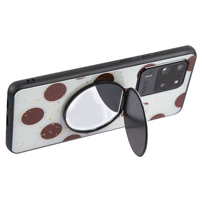 For Samsung Galaxy S20 Ultra (6.9) Mirror Stand Hybrid Shockproof Slim Hard PC TPU Rugged Bumper Smile Bubble Polka Dots Phone Case Cover