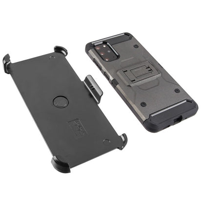 For Samsung Galaxy S10 5G (6.7") Hybrid Armor with Belt Clip Holster Kickstand & Screen Protector Hard PC Shockproof Gray Phone Case Cover