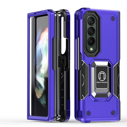 For Samsung Galaxy Z Fold 4 5G Hybrid Cases with Magnetic Ring Holder Kickstand Heavy Duty Rugged Silicone Shockproof  Phone Case Cover